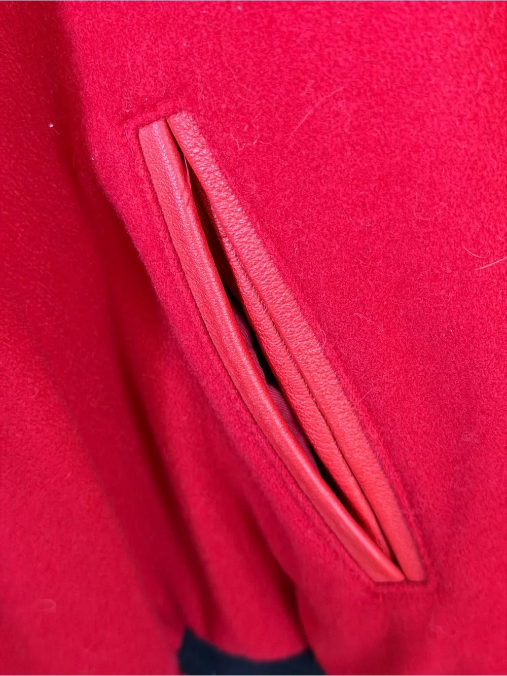 Ferrari Red Wool Bomber Jacket with Yellow Shield Patch Large - Picture 5 of 11